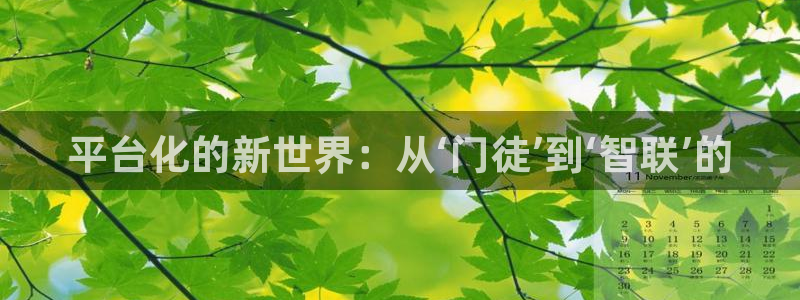 OB视讯网页版登：平台化的新世界：从‘门徒’到‘智联’的