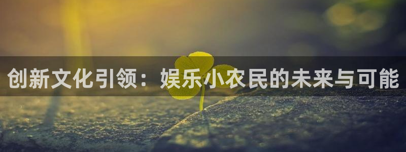 OB视讯平台登录入口：创新文化引领：娱乐小农民的未来与可能